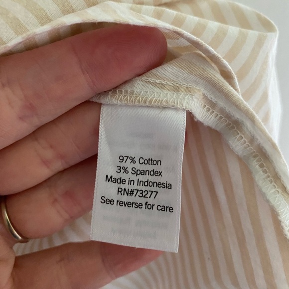 Nine West white and cream striped cotton blend tank top size XL - Picture 5 of 6